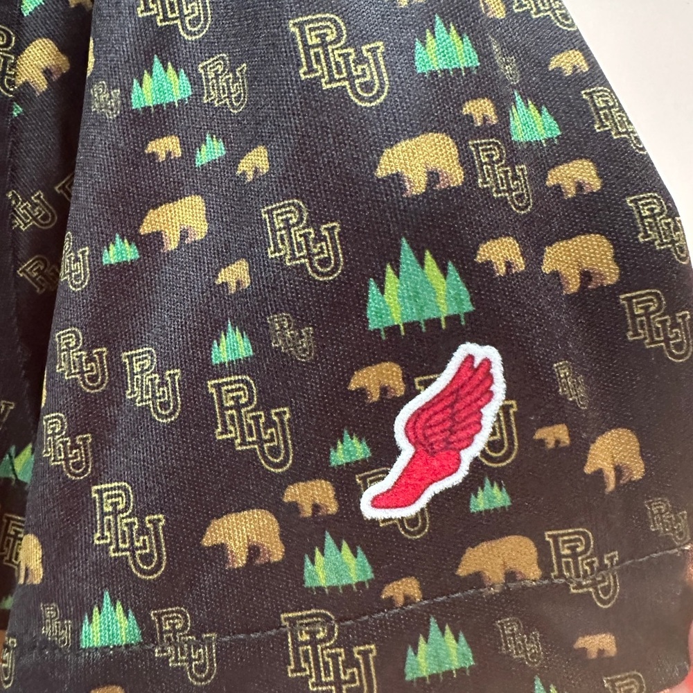 League 91 PLU Bear Trees Golf Button Down Activewear Collared Short Sleeve Shirt - Picture 9 of 9